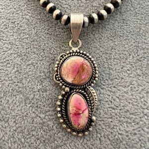 ❤️ Sea Sediment Jasper Statement Navajo Brushed 925 Pendant 2.10”L Unisex 8.8G